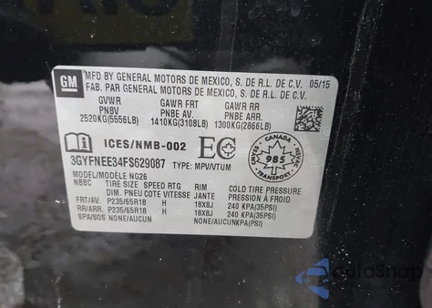 2015 Cadillac Srx Luxury Collection из США, поврежденный, VIN 3GYFNEE34FS629087